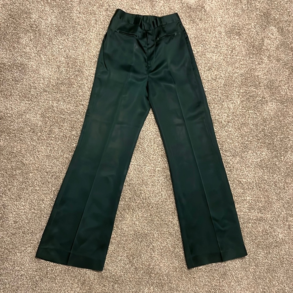 VTG green dress pants - possibly rayon - Union Label